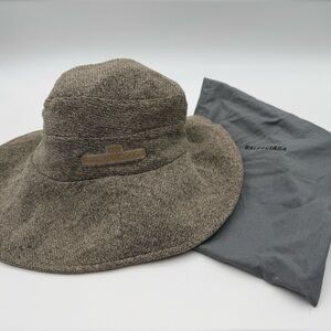 Balenciaga BB Logo Wide‑Brim Bucket Hat – Grey Melange with Dust Bag